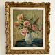 Oil on panel bouquet of roses signed Akar (?) in its gilded frame.