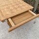 Art Deco extendable dining table renovated in raw oak and marquetry 220