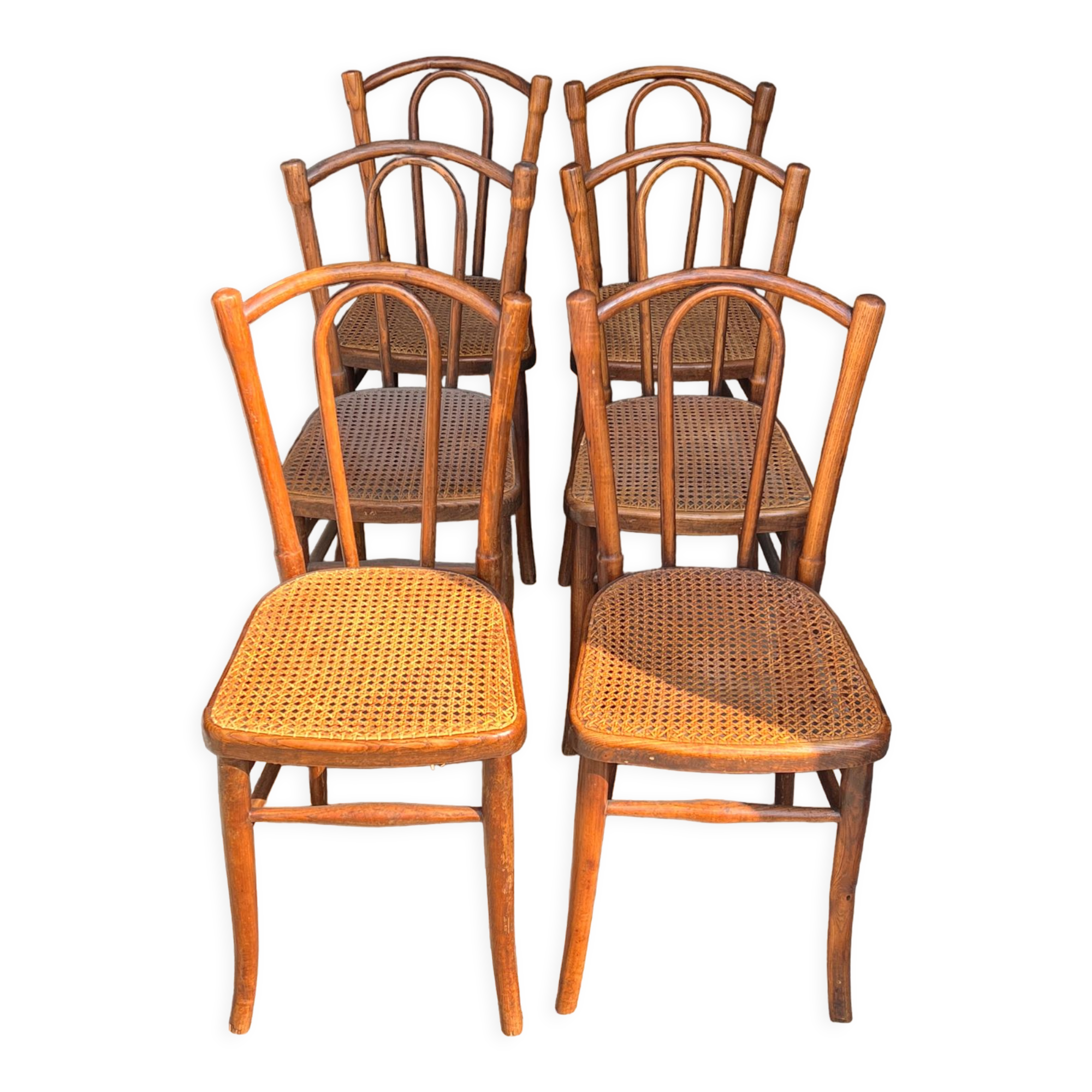 6 chairs bistro old cannage