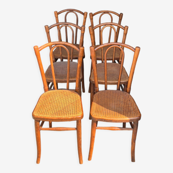 6 chaises bistrot ancienne cannage