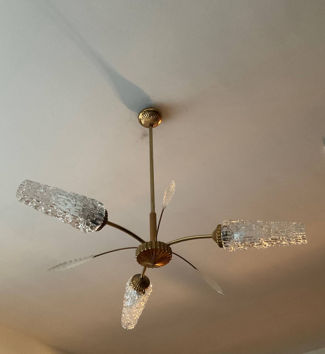 Vintage brass chandelier from the 50s-60s