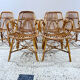 Six vintage rattan chairs