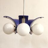 Plastic and glass ceiling lamp spain, 1970s