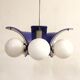 Plastic and glass ceiling lamp spain, 1970s