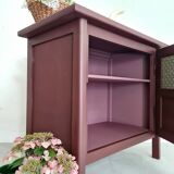 Bahut old art deco flowers garnet pink