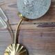 Pair of brass and glass sconces