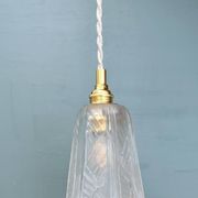 Vintage art deco frosted glass tulip pendant light