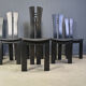 Post modern wooden dining chairs, 1980s - set of 6