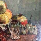 Original oil signed "Dead Nature at the Fruit Cup"
