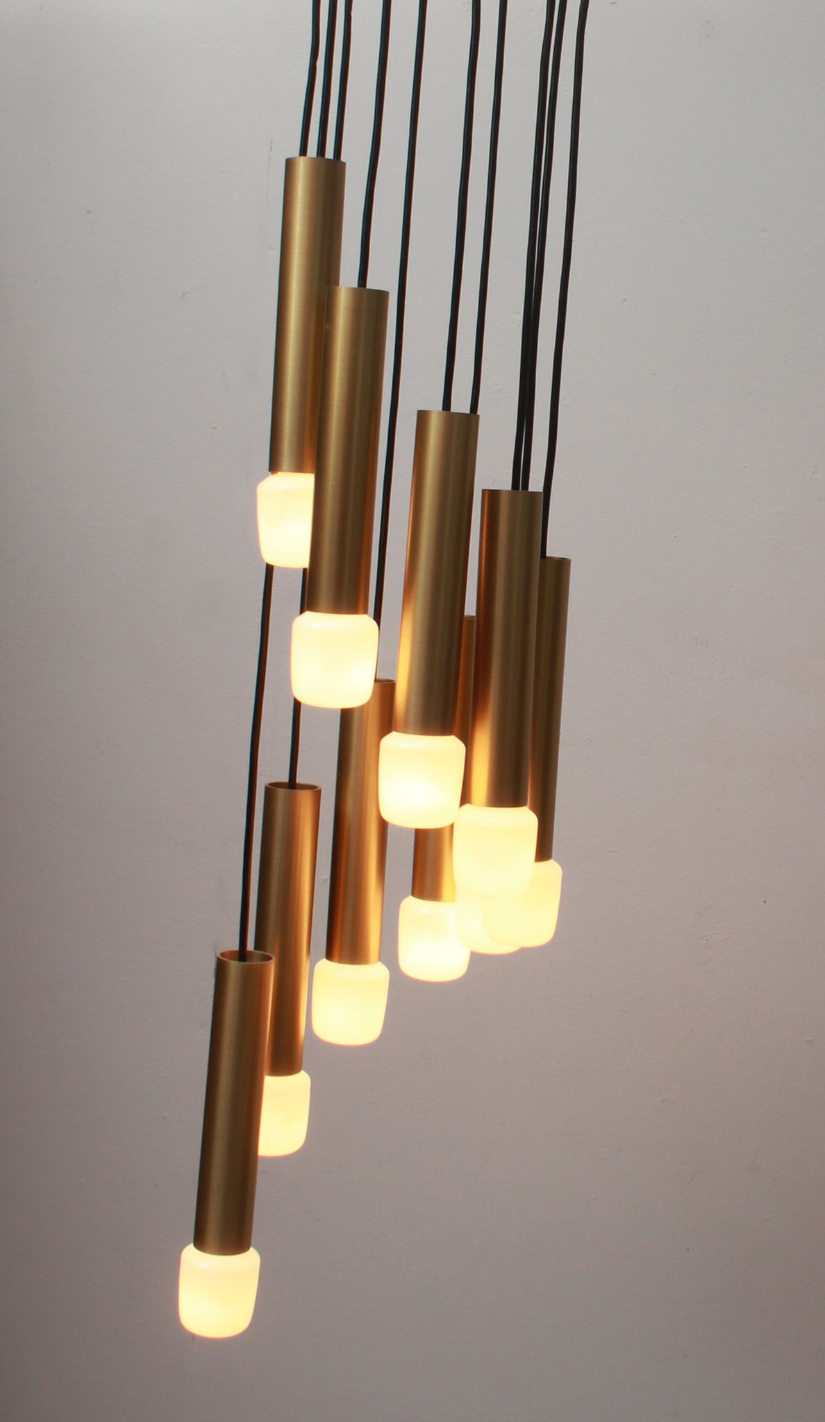 Lampe cascade des années 1970 en laiton
