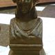 PAIR OF CAST IRON CHENETS pattern "woman with pearl necklace"