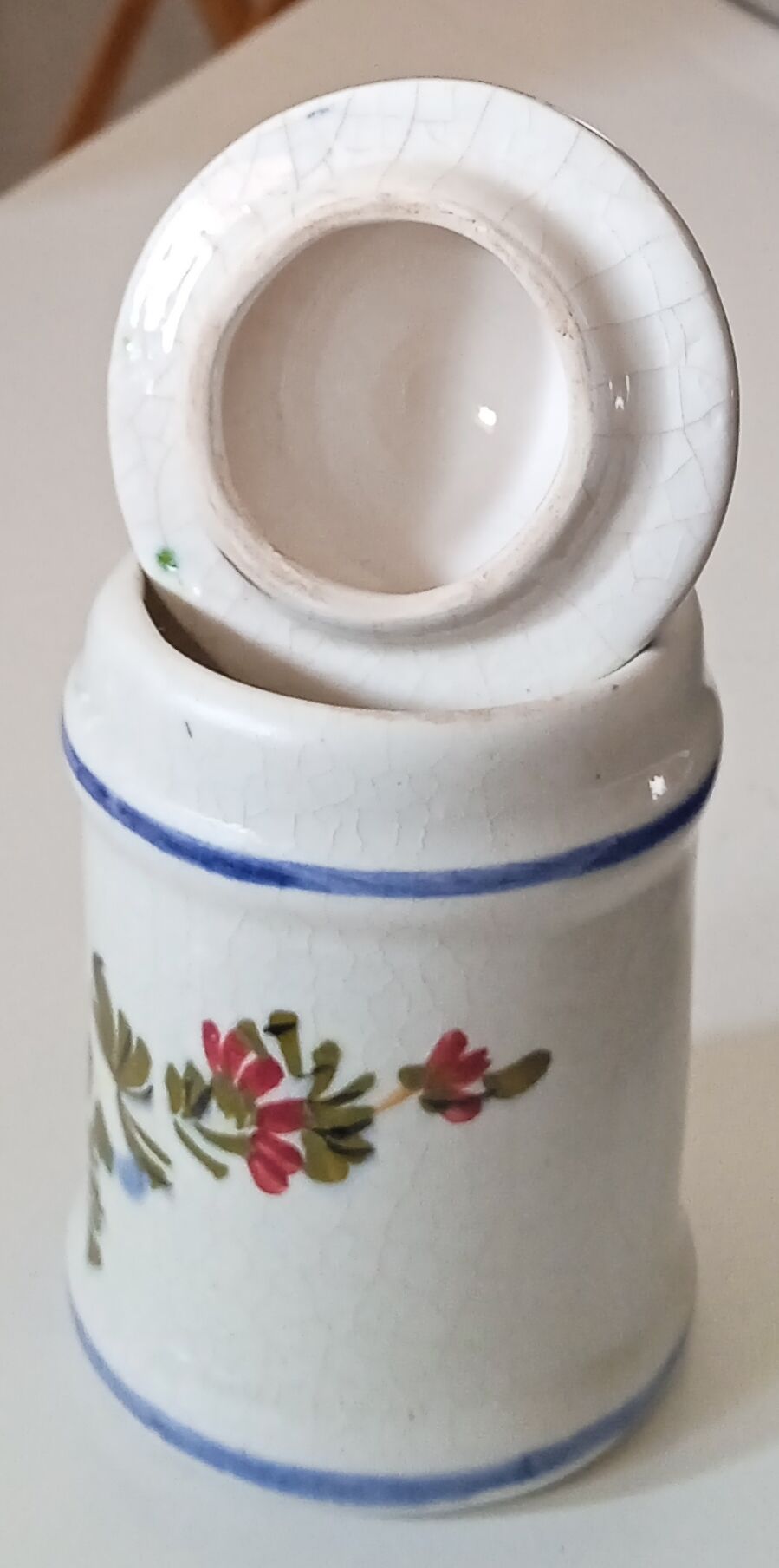 Small old earthenware spice pot