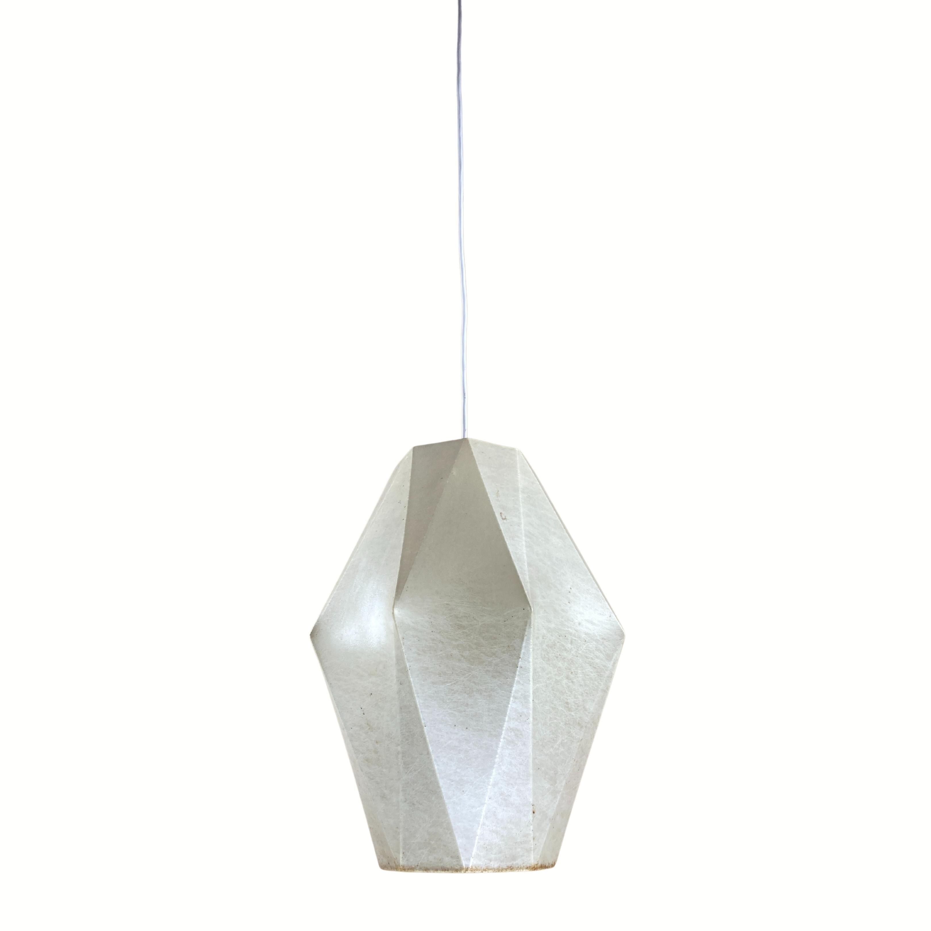 Pair space age cocoon hanging lamps, Germany 1960s