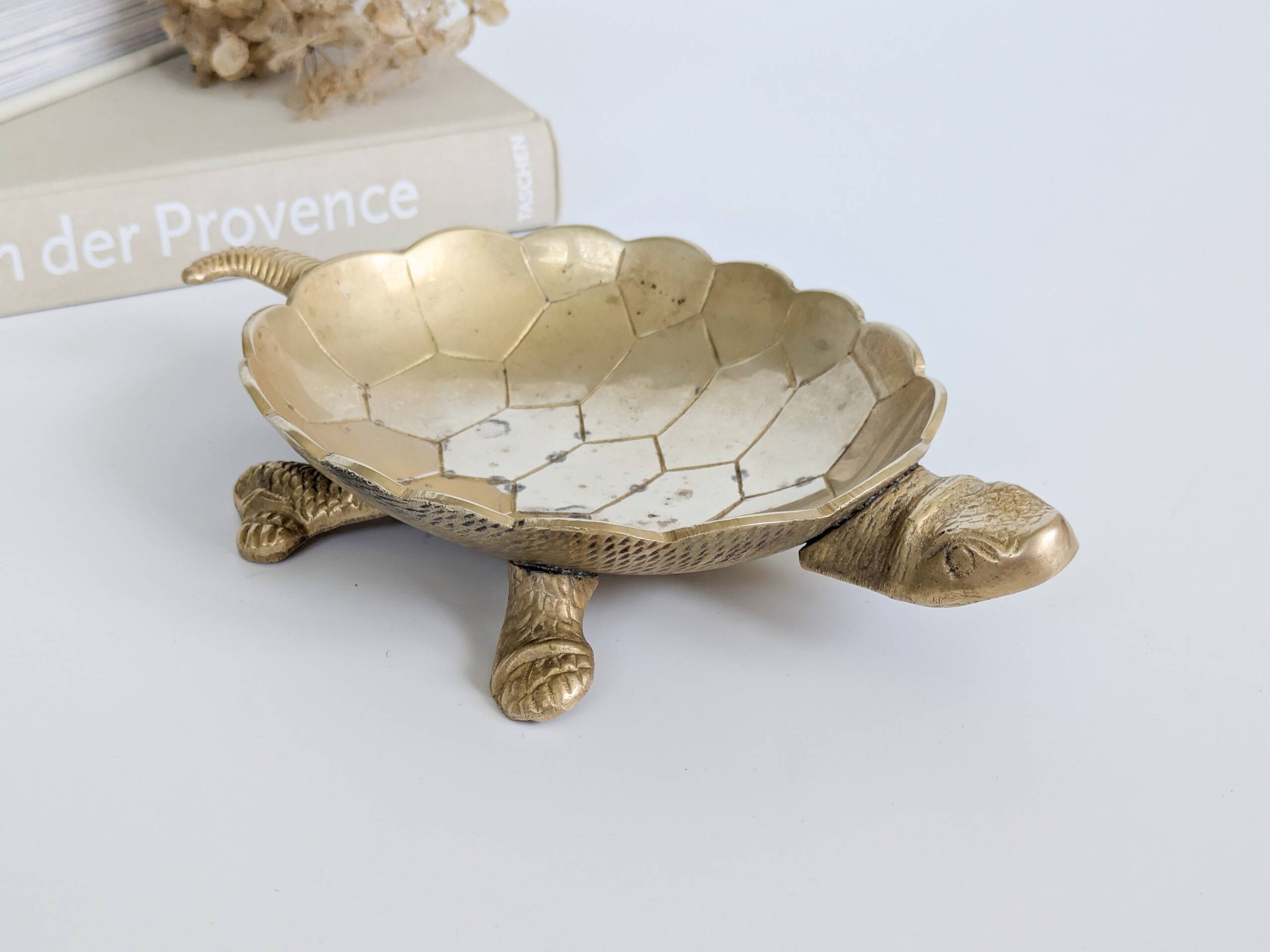Vide Poche Tortue Laiton Vintage Hollywood Regency