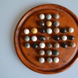 Solitaire game in exotic wood and semi-precious stones