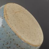 Vase en Grès Émaillé Coulant, Puisaye,Belle Signature d'Artiste Incurvé