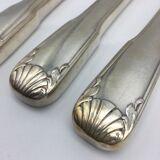 12 silver metal knives.