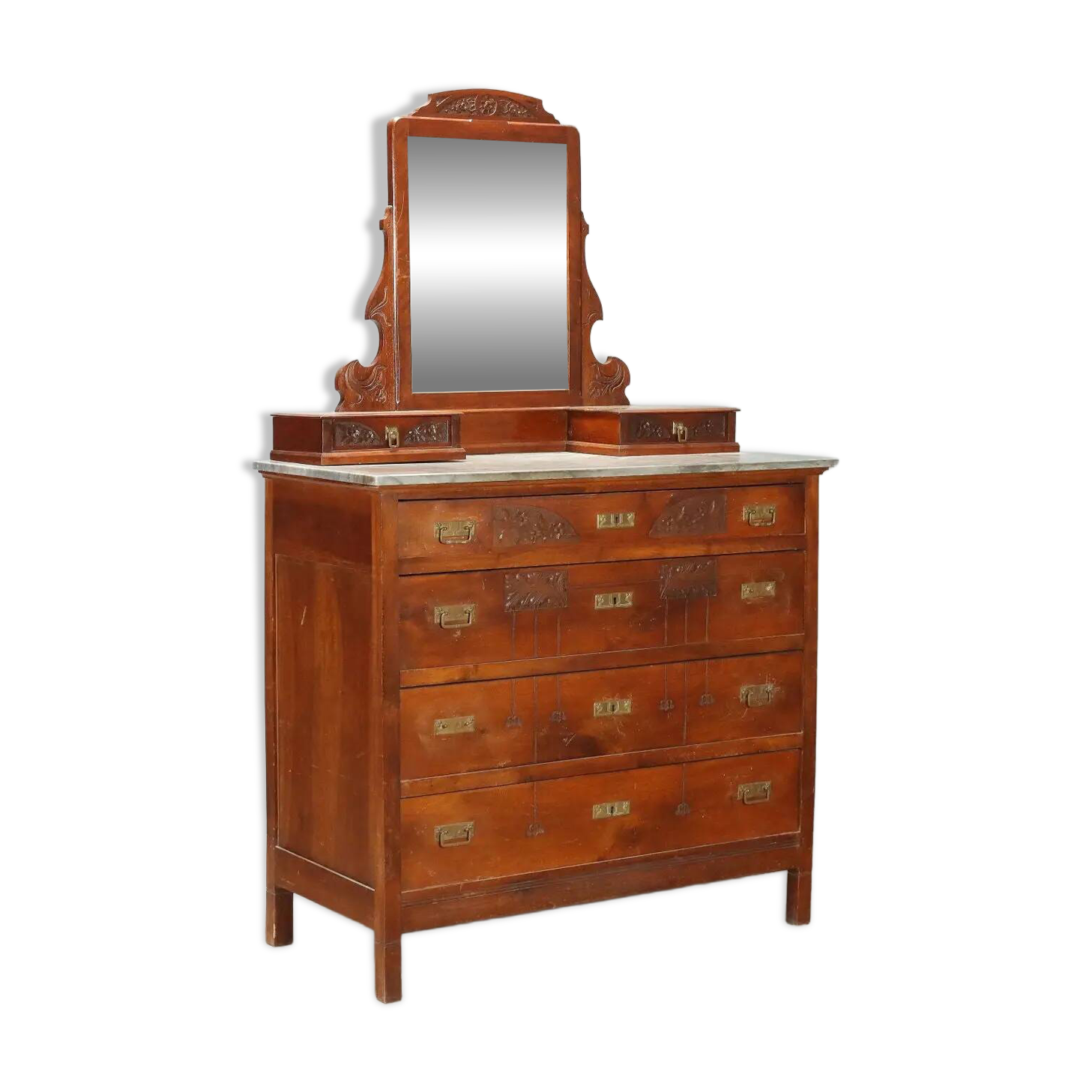 Antique Art Nouveau mahogany commode, Italy, 20th century