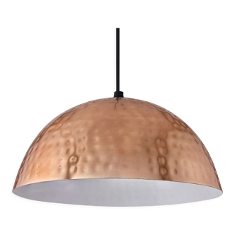 Classic copper hammered hanging pendant light, rose gold