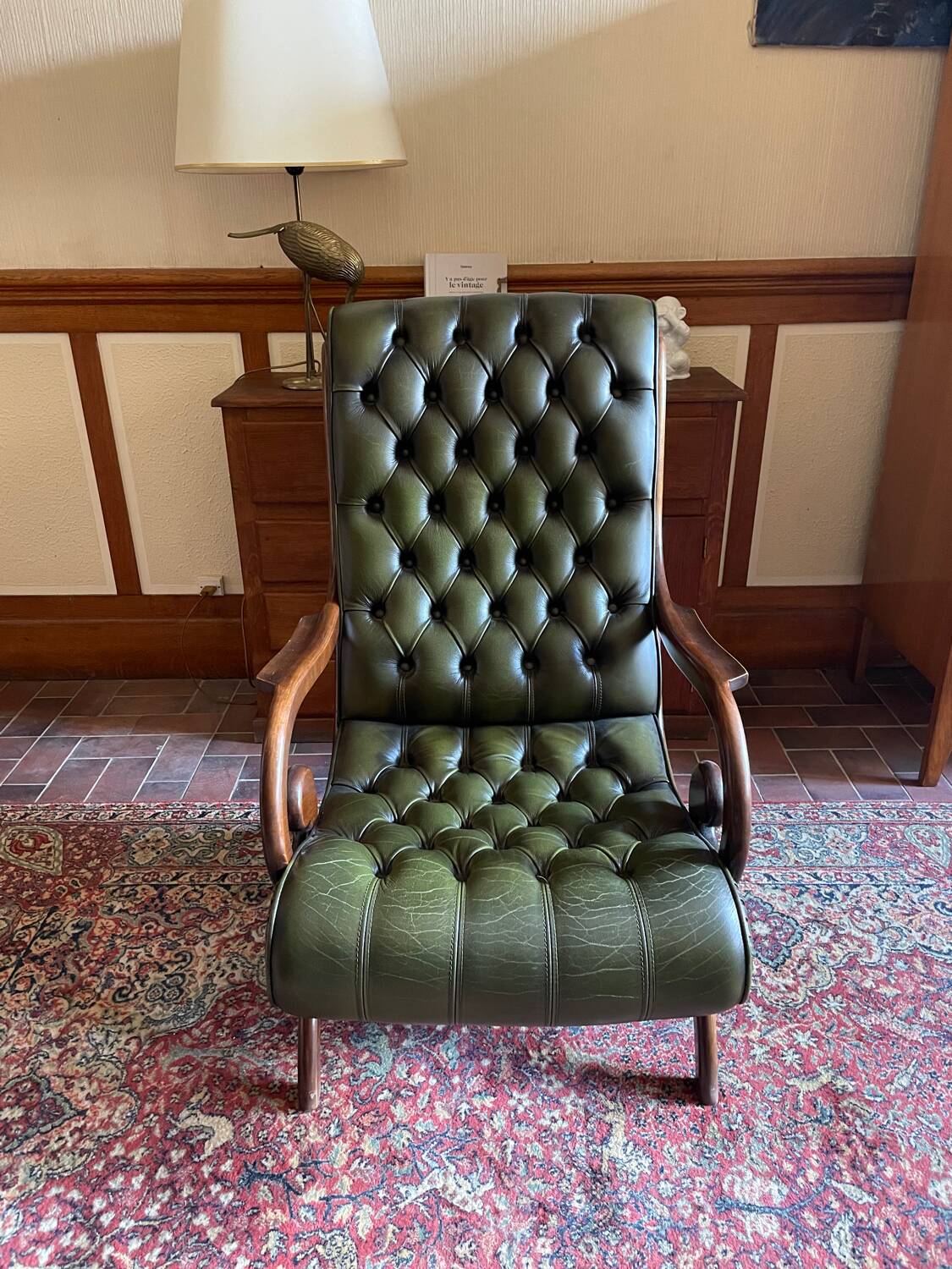 Vintage leather chesterfield armchair