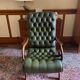 Fauteuil chesterfield en cuir vintage