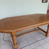 Golden oak dining table