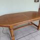 Golden oak dining table