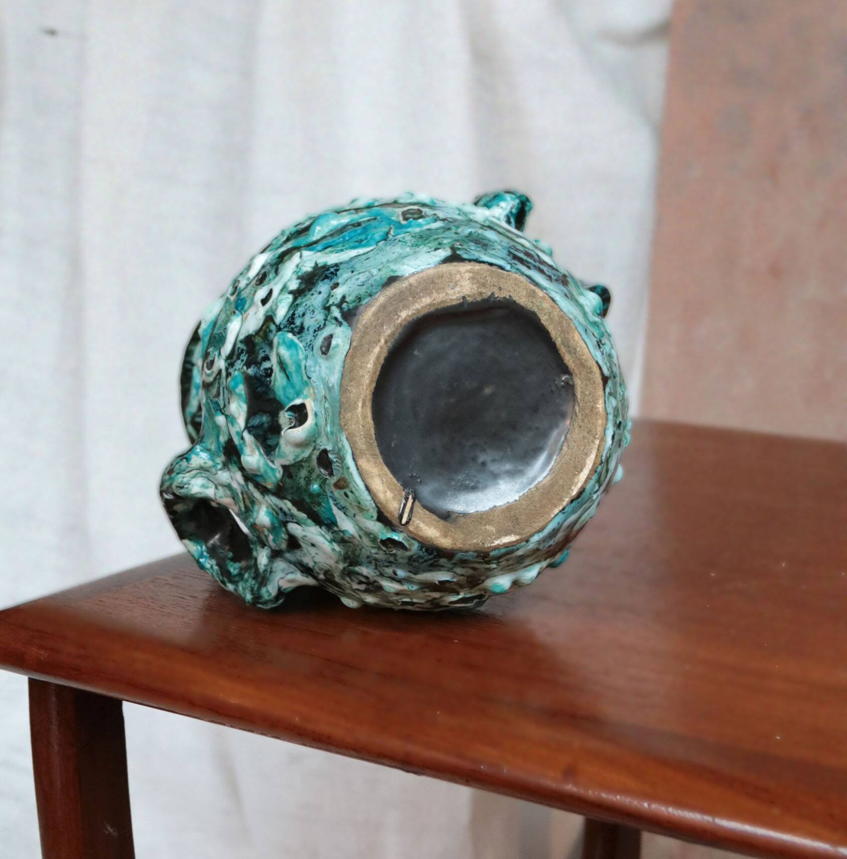 Vallauris style glazed ceramic vase