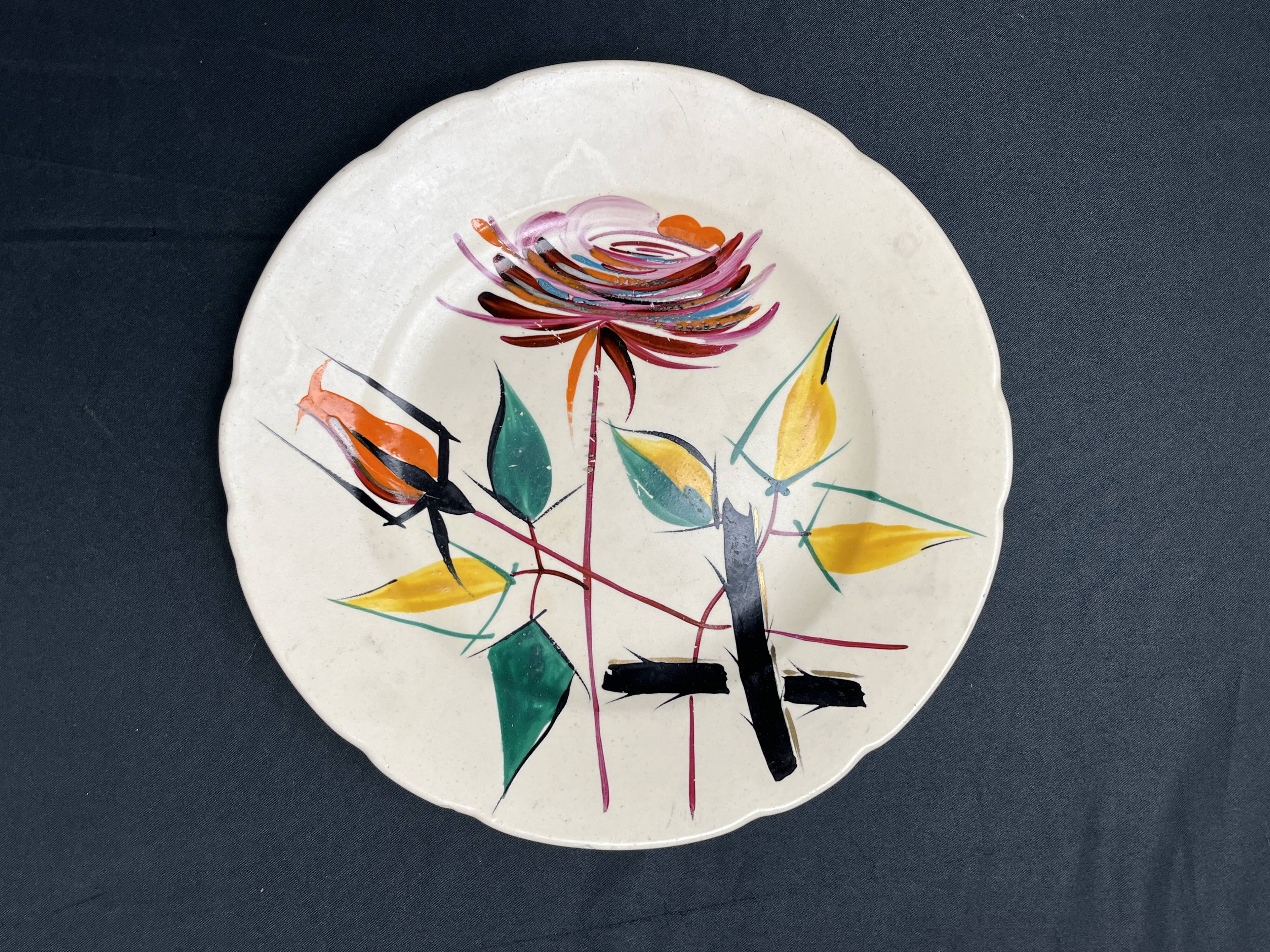 Longwy, Belle Epine earthenware plate circa 1960