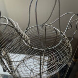 Vintage metal hen egg basket