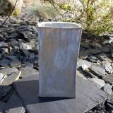 Rectangular gray ceramic vase