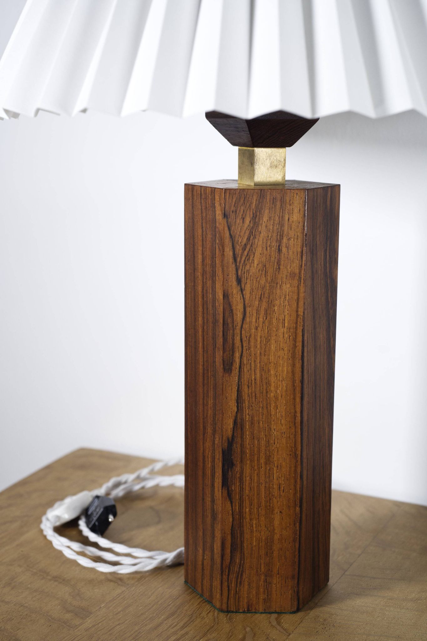 Lampe de table vintage en palissandre danois