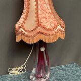 Val Saint Lambert. Two-tone solid crystal lamp (light purple) with high lead content.