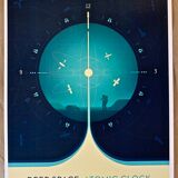 Lithographic printing deep space atomic clock blue