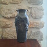 Tin vase with pine cones, F. Cortesi, early twentieth century