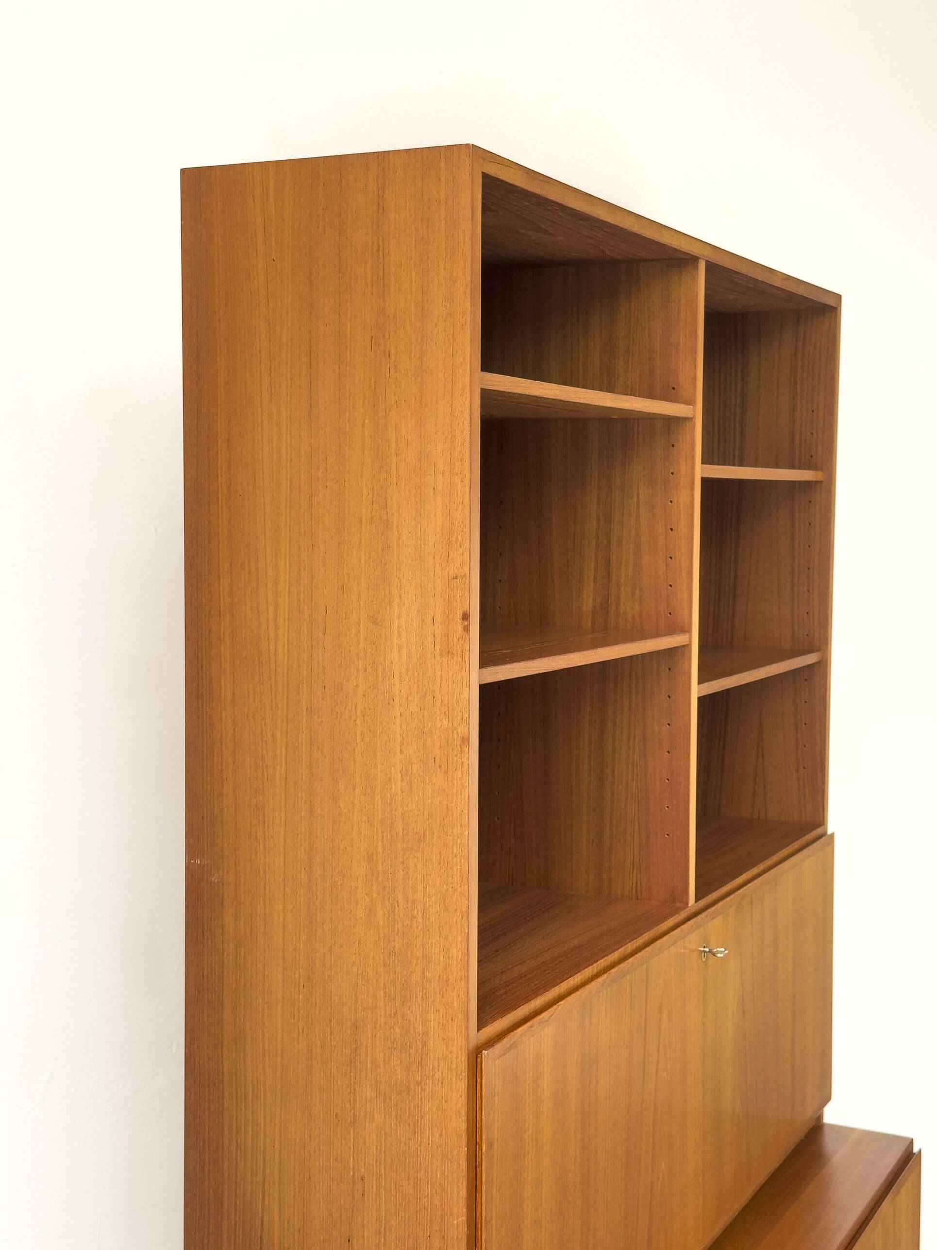 Vintage Teak Bookcase with Desk from Omann Jun, 1960s