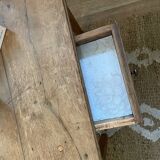 Farmhouse coffee table in solid oak with drawer — rustic style / ca