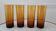 Set of 4 amber glass glasses with thick bottoms 70s