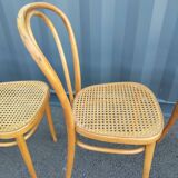 6 chaises cannées ancien bistrot vintage