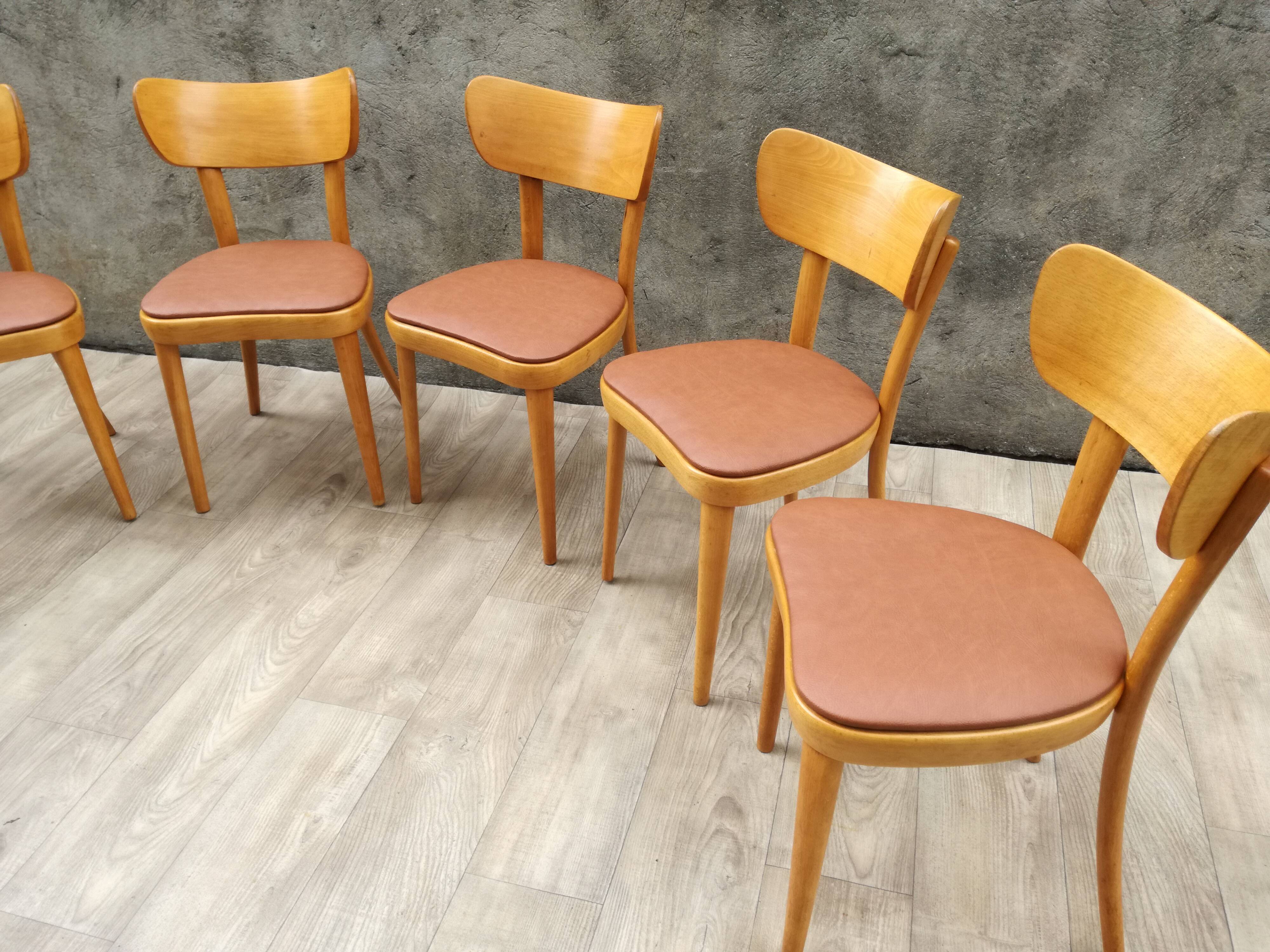 6 thonet chairs in blond wood