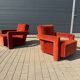 2x Cassina Utrecht chair in terracotta (rust brown) velvet in new condition!