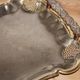 Vintage silver and gold metal serving tray – Grape cluster decoration – 36 cm