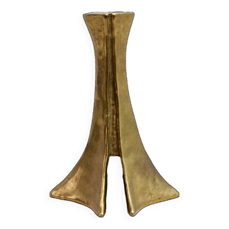 Brutalist bronze candle holder