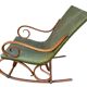 Set de 2 rocking-chairs style thonet en skaï vert