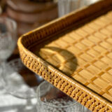 Vintage rattan tray