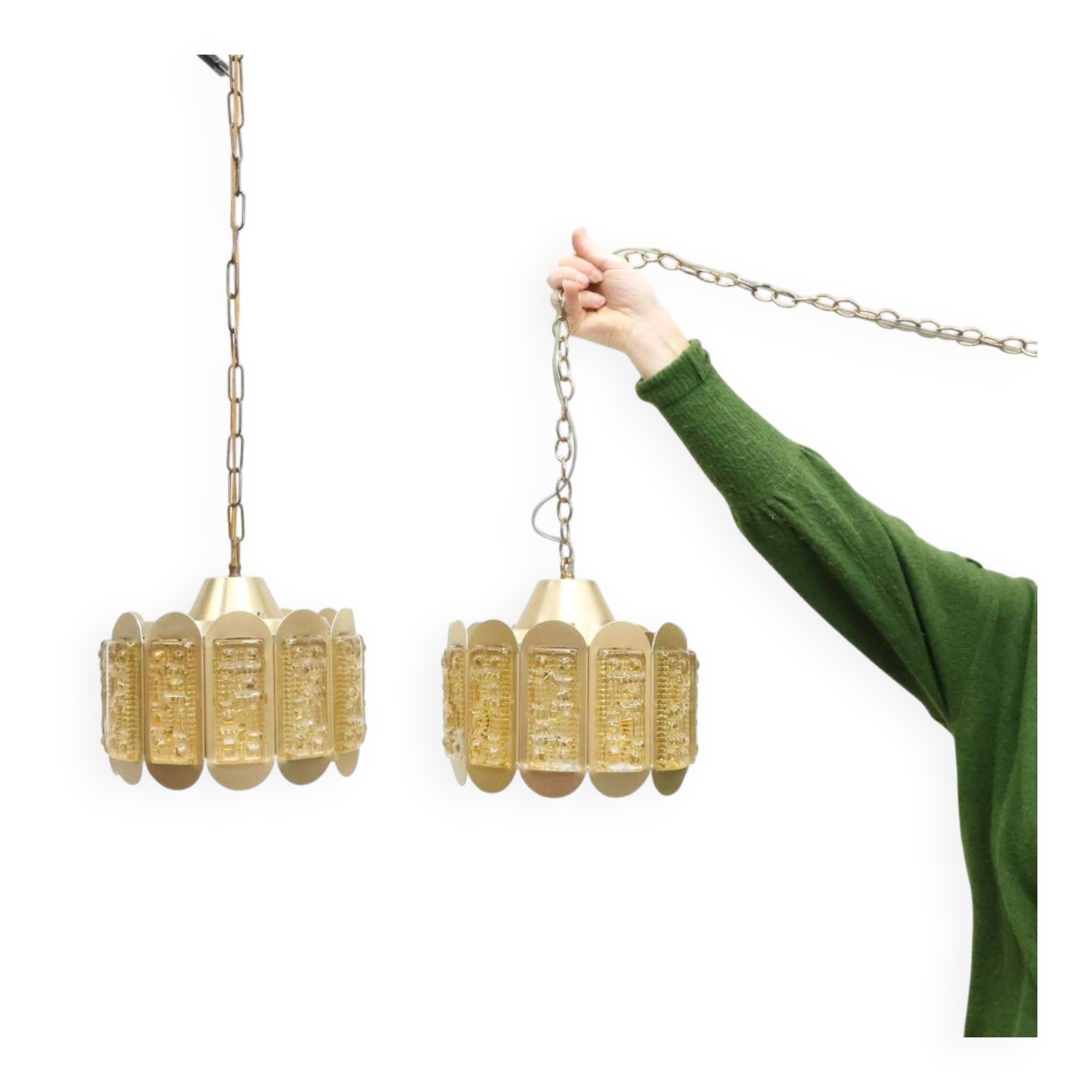 Vintage set hanglampen Vitrika Denmark