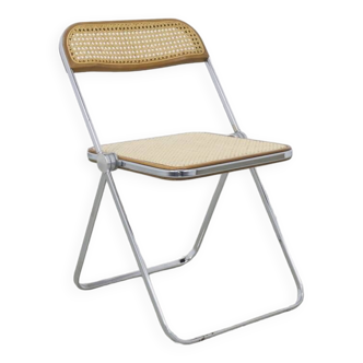 Plia Folding Chair in cane by Giancarlo Piretti for Castelli, 1960s