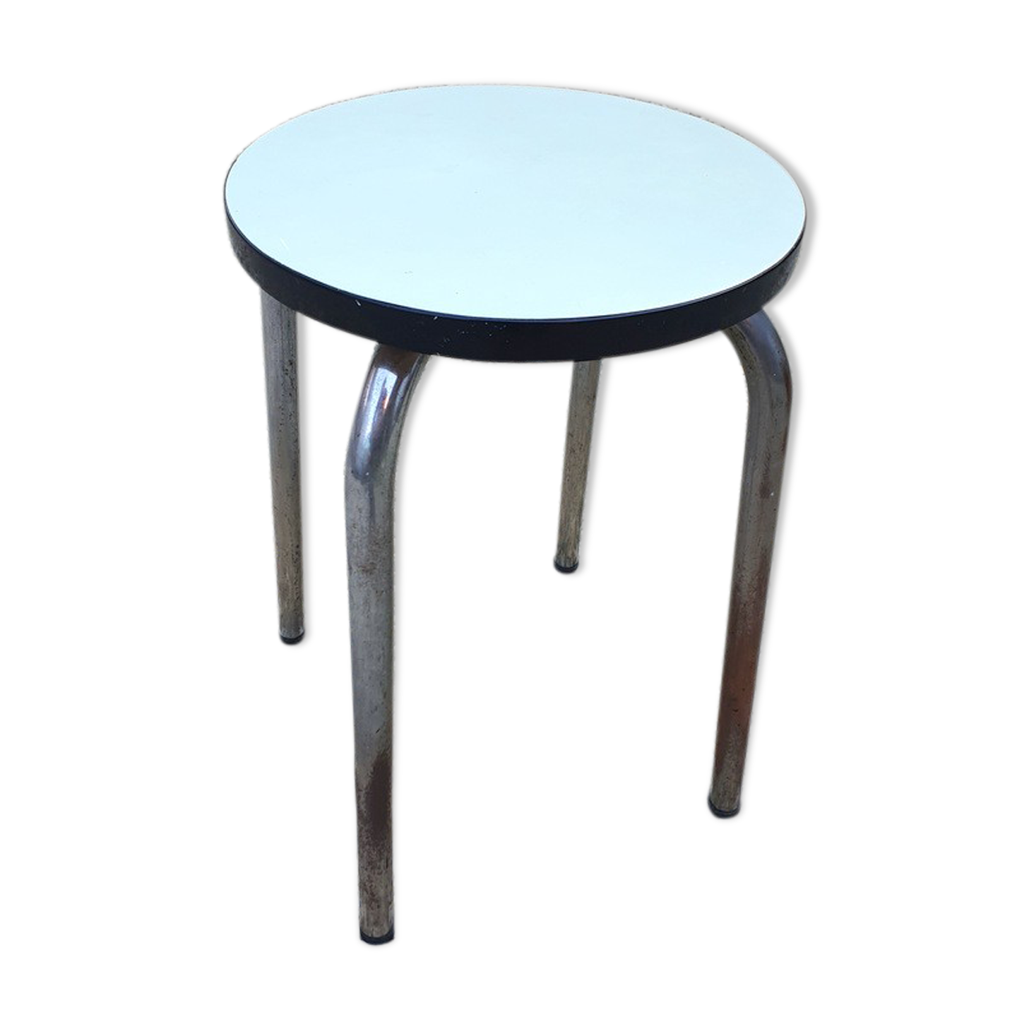 Vintage stool in light green formica