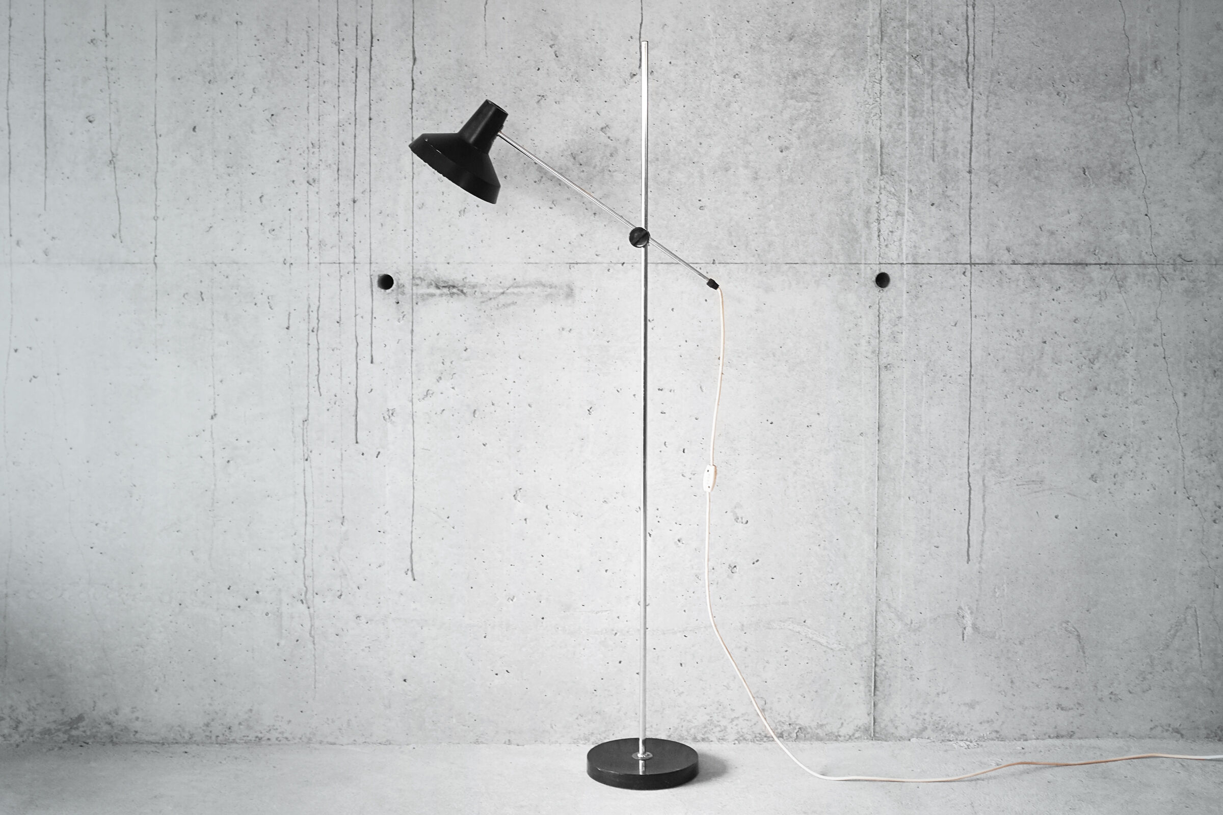 Chrome floor lamp vintage Scandinavian - 1960