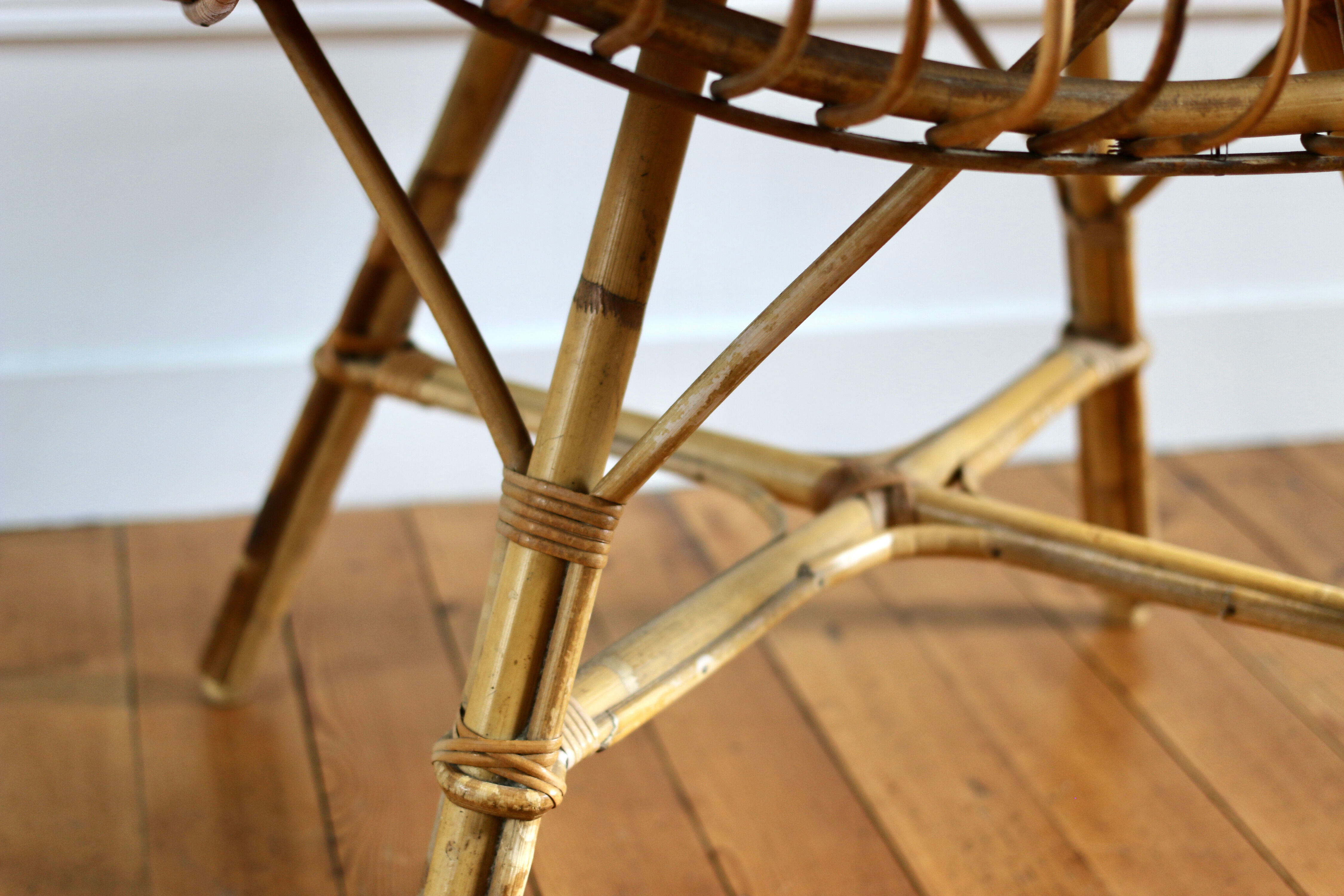 Vintage rattan coffee table 1960